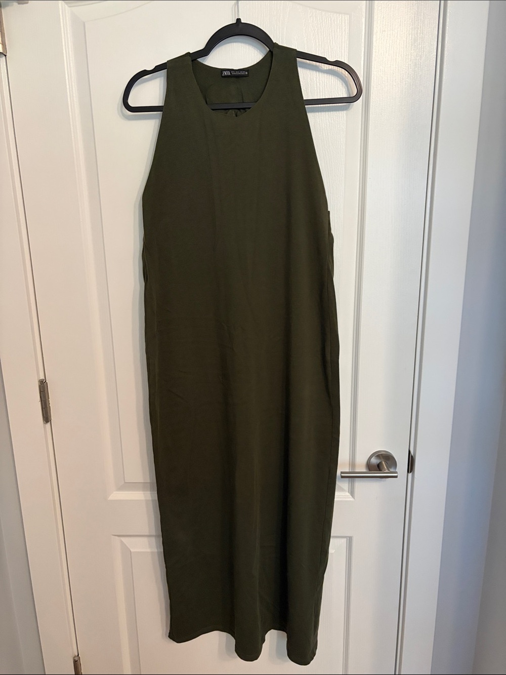 Zara Olive Sleeveless Maxi Dress